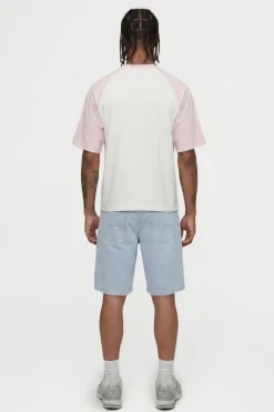 T-shirt Gaufré Raglan Oversize Boxy Effet Délavé