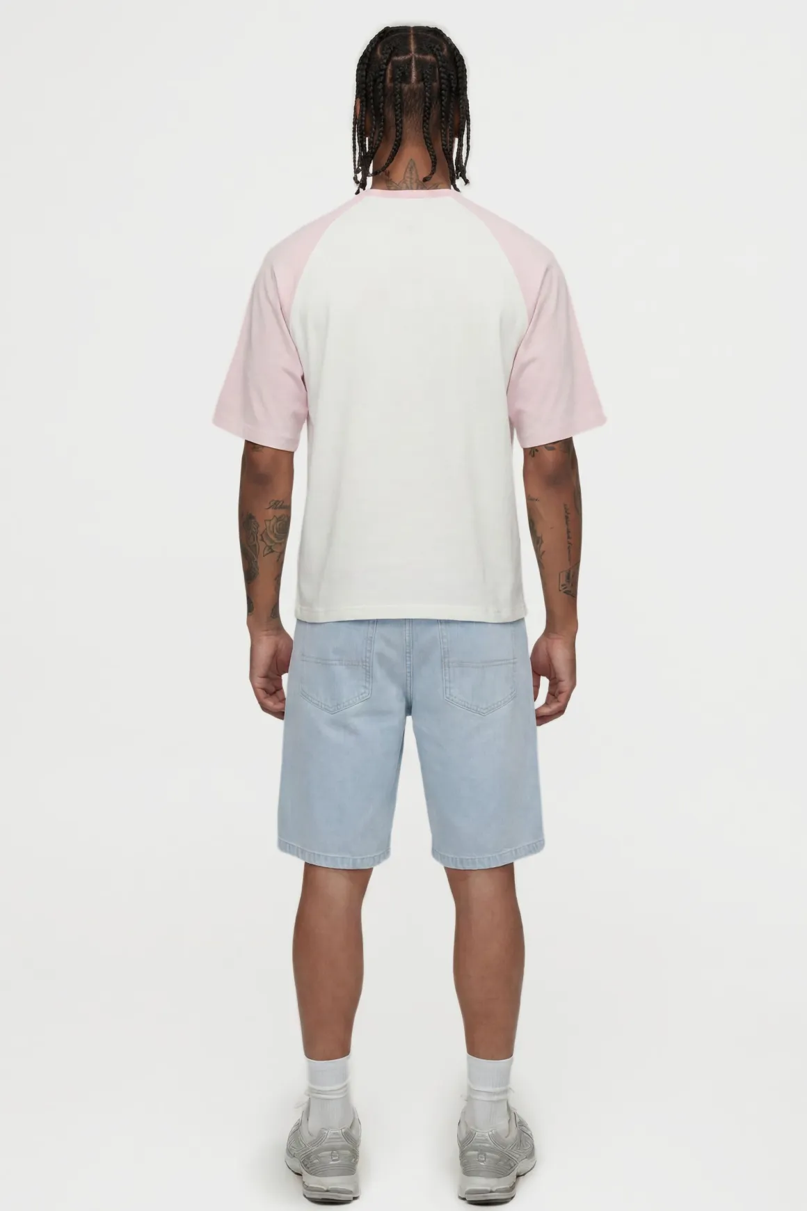 T-shirt Gaufré Raglan Oversize Boxy Effet Délavé