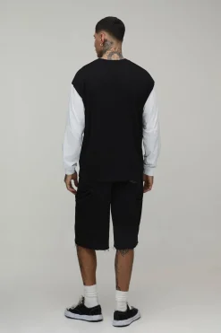 boohooMAN T-shirt Gothique Imprimé À Manches Longues Oversize Pour Homme Grand<Homme Tout Afficher|Tout Afficher
