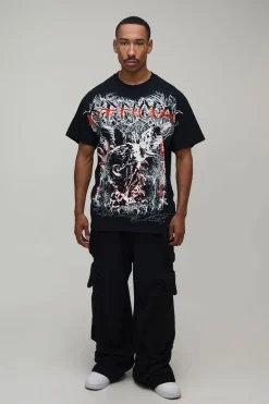 T-shirt Gothique Officiel Oversize À Imprimé Sur Les Coutures