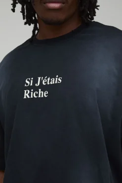 T-Shirt Gothique Surdimensionné Long Délavé par Synthétiquelvérisation avec Impression Usée