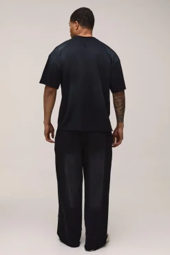 T-Shirt Gothique Surdimensionné à Impression Délavée et Usée