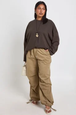 T-shirt Grande Taille Basique Oversize À Manches Longues