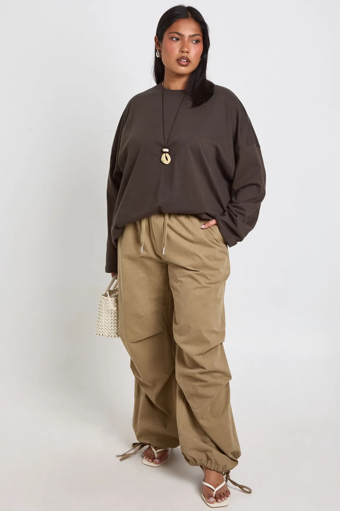 T-shirt Grande Taille Basique Oversize À Manches Longues