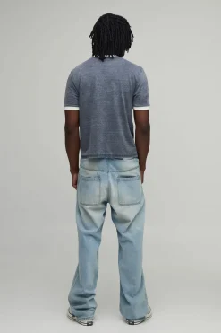 boohooMAN T-shirt Grande Taille À Bords Contrastés En Coton Slub Avec Imprimé Synthétiqueff Cowboy Club<Homme Tout Afficher|Tout Afficher