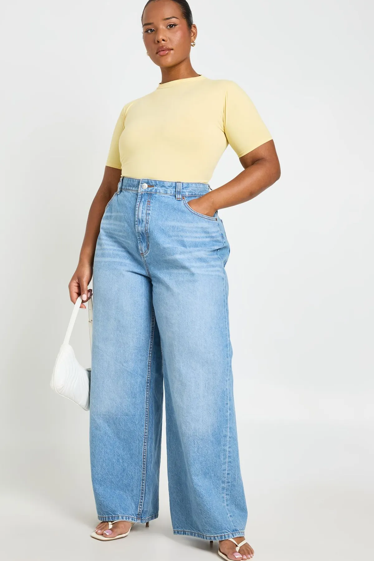 boohoo T-shirt Grande Taille Col Rond Effet Seconde Peau Pour Tous Les Jours<Femme Tops