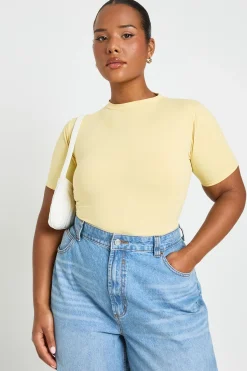 boohoo T-shirt Grande Taille Col Rond Effet Seconde Peau Pour Tous Les Jours<Femme Tops