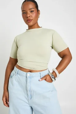 boohoo T-shirt Grande Taille Col Rond Effet Seconde Peau Pour Tous Les Jours<Femme Tops