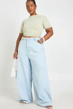 boohoo T-shirt Grande Taille Col Rond Effet Seconde Peau Pour Tous Les Jours<Femme Tops