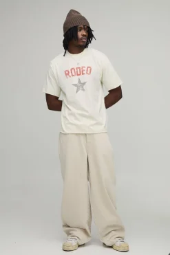T-shirt Grande Taille Coupe Regular En Coton Épais Délavé Avec Détail Boucle Et Étoile Rodéo