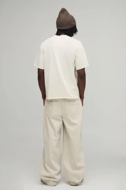 T-shirt Grande Taille Coupe Regular En Coton Épais Délavé Avec Détail Boucle Et Étoile Rodéo
