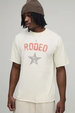 T-shirt Grande Taille Coupe Regular En Coton Épais Délavé Avec Détail Boucle Et Étoile Rodéo