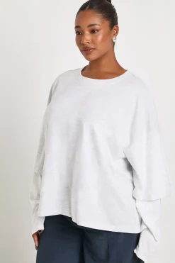 T-Shirt Grande Taille 2 en 1 à Manches Longues