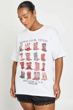 boohoo T-shirt Grande Taille Imprimé Bottes De Cowboy<Femme Tops