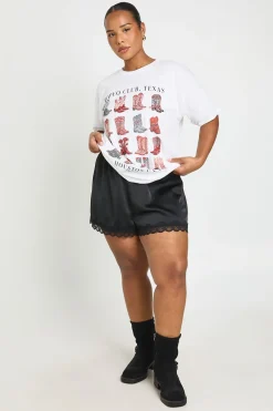 boohoo T-shirt Grande Taille Imprimé Bottes De Cowboy<Femme Tops