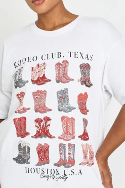 boohoo T-shirt Grande Taille Imprimé Bottes De Cowboy<Femme Tops