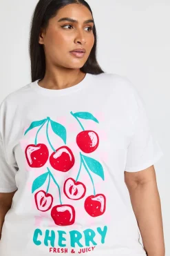 T-shirt Grande Taille Imprimé Cerises