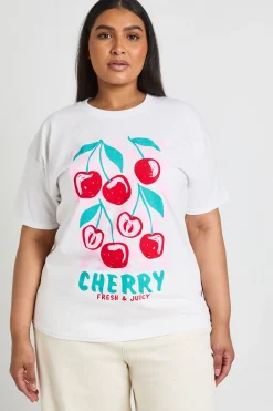 T-shirt Grande Taille Imprimé Cerises