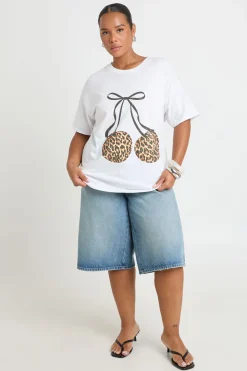 T-shirt Grande Taille Imprimé Cerises Léopard