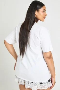 T-shirt Grande Taille Imprimé Cœur D'amour Avec Breloque