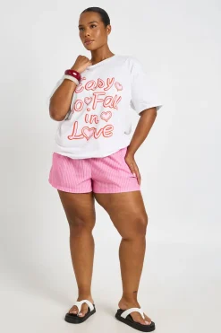 T-shirt Grande Taille Imprimé Easy To Fall In Love