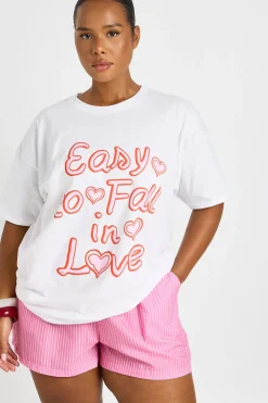 T-shirt Grande Taille Imprimé Easy To Fall In Love