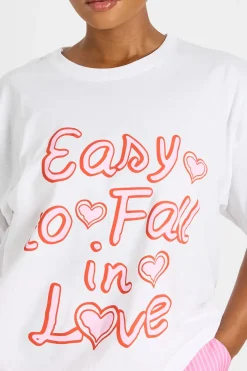 T-shirt Grande Taille Imprimé Easy To Fall In Love