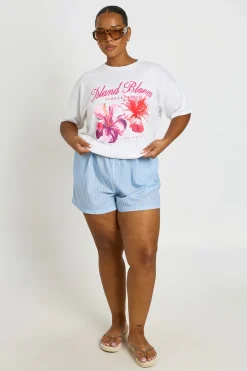 T-shirt Grande Taille À Imprimé Fleuri