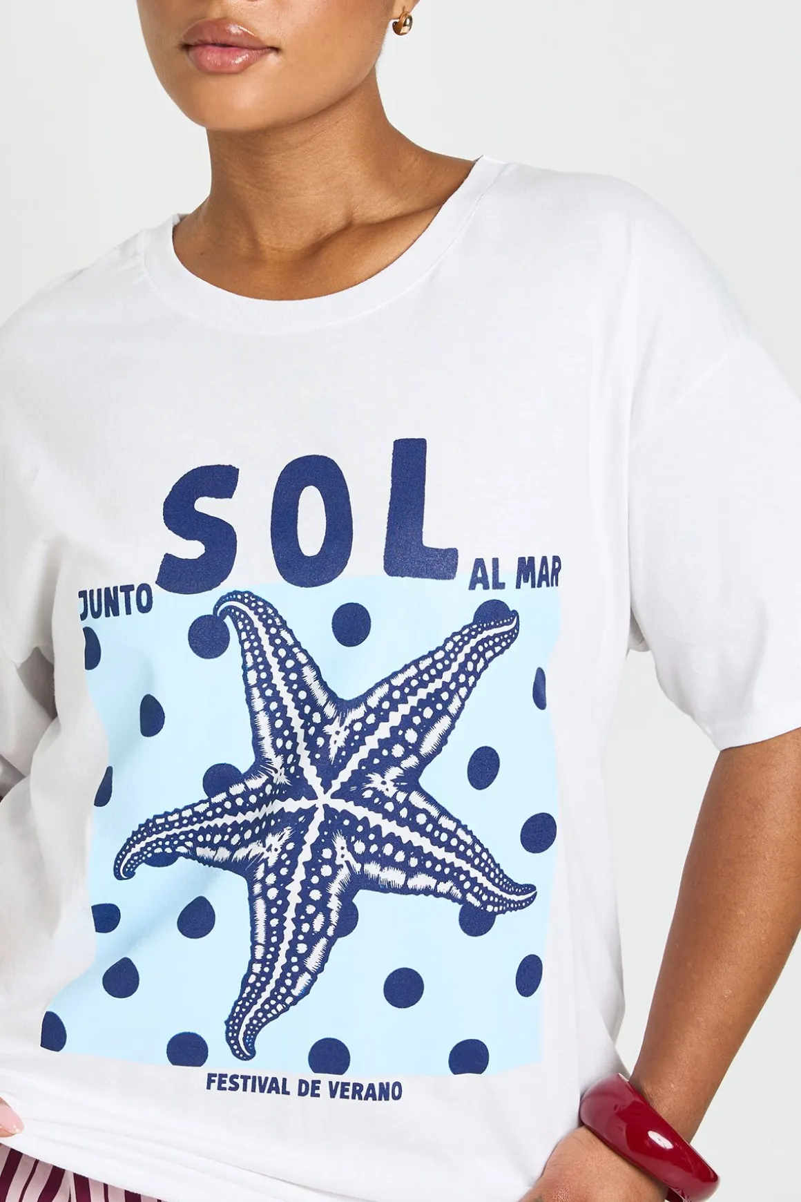 T-shirt Grande Taille Imprimé À Pois Sol