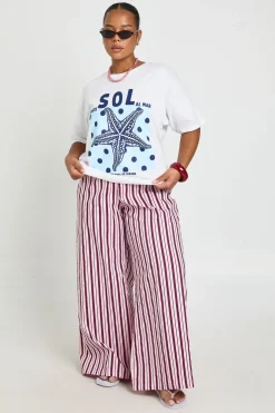 T-shirt Grande Taille Imprimé À Pois Sol