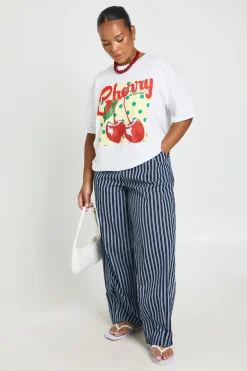 T-shirt Grande Taille Imprimé Pois Et Cerises