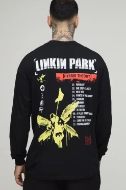 T-shirt Grande Taille Manches Longues Coupe Regular Imprimé Sous Licence Linkin Park