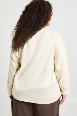 T-shirt Grande Taille À Manches Longues Basique Plus