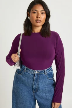 T-Shirt Grande Taille à Manches Longues Double Épaisseur Slinky