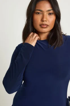 boohoo T-Shirt Grande Taille à Manches Longues Double Épaisseur Soyeux<Femme Tops