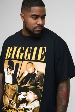 boohooMAN T-shirt grande taille Notorious BIG sous licence<Homme T-Shirts Impriméstendances|T-Shirts