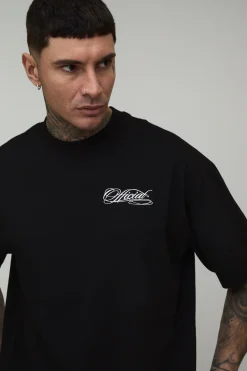 T-shirt Grande Taille Oversize Officiel En Coton Épais À Col Montant