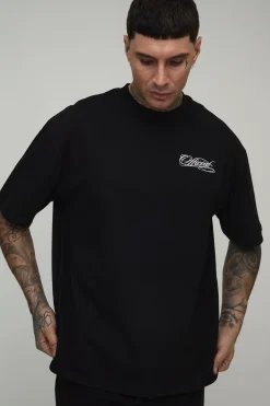 T-shirt Grande Taille Oversize Officiel En Coton Épais À Col Montant