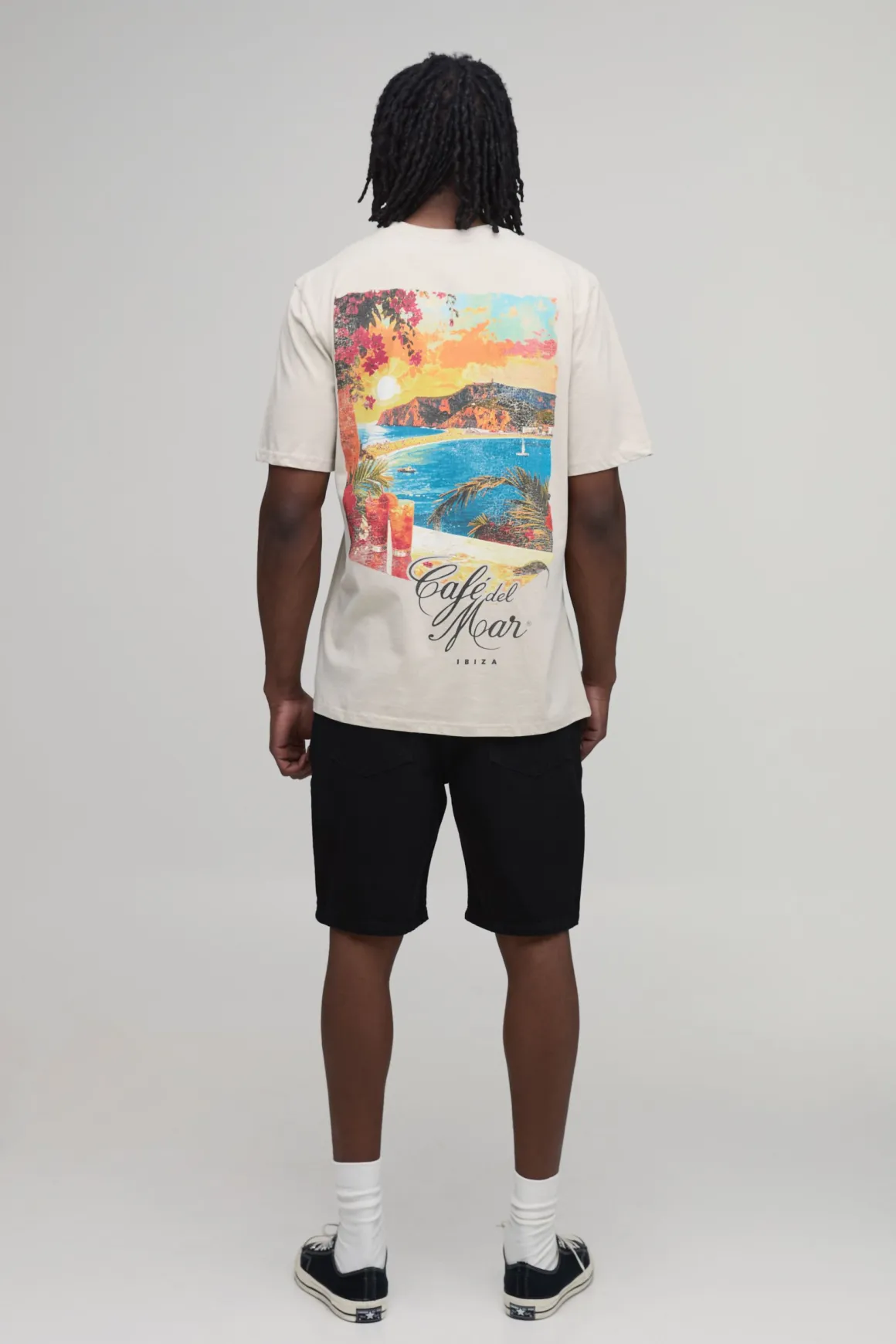 T-shirt Grande Taille Oversize Imprimé Sous Licence Cafe Del Mar