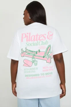 boohoo T-shirt Grande Taille Pilates Social Club<Femme Tops