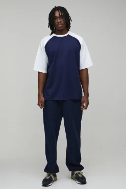 boohooMAN T-shirt Grande Taille Raglan Oversize À Manches Courtes<Homme T-Shirts