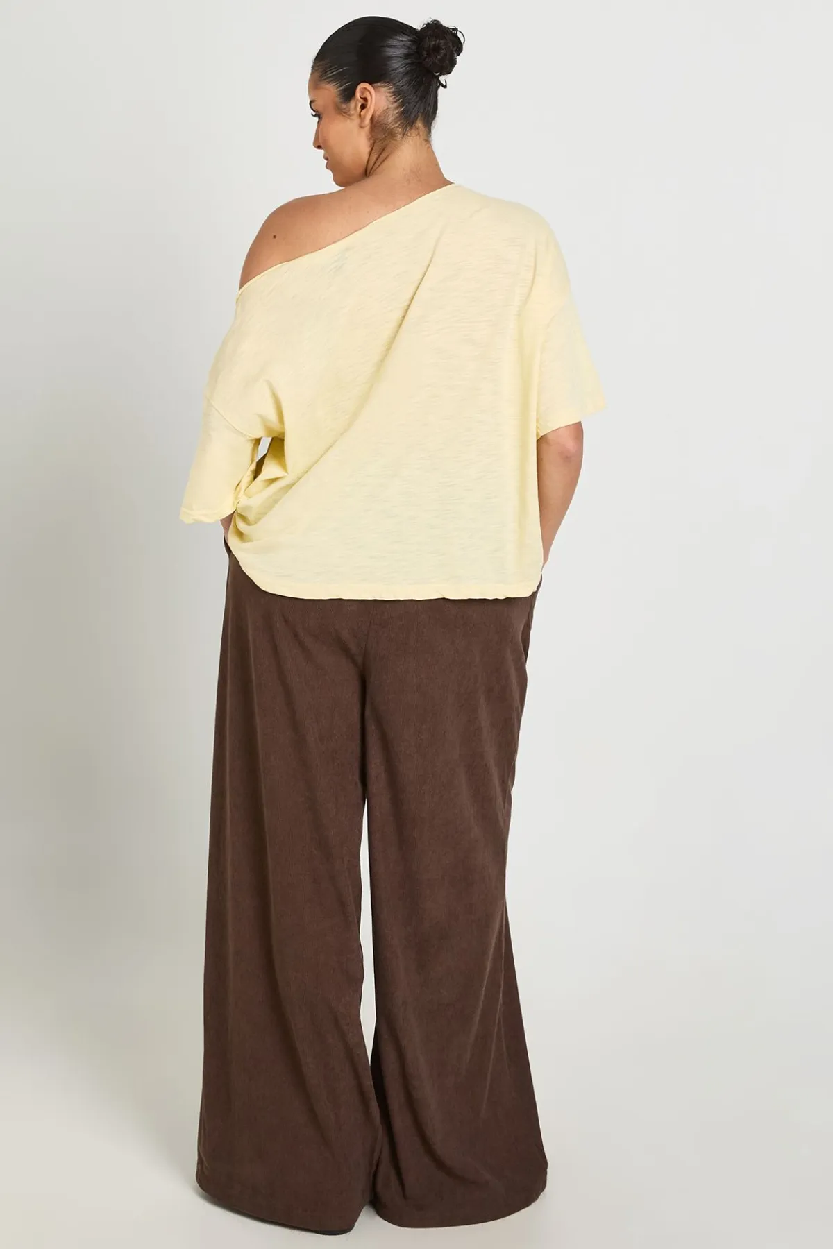 boohoo T-shirt Grande Taille Transparent Slub Épaules Dénudées Coupe Oversize<Femme Tops