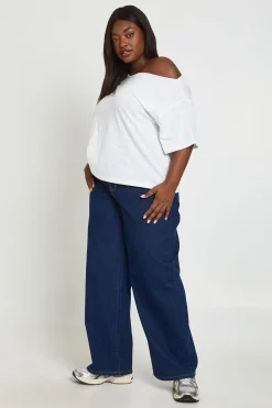 boohoo T-shirt Grande Taille Transparent Slub À Épaules Dénudées Coupe Oversize<Femme Tops