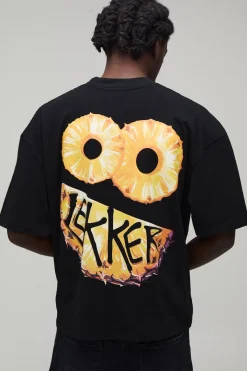 boohooMAN T-shirt Graphique Ananas Oversize Coupe Ample<Homme T-Shirts Impriméstendances|T-Shirts