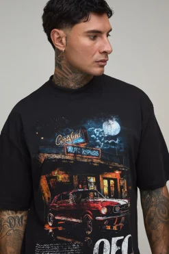 T-shirt Graphique Auto Ofcl Oversize