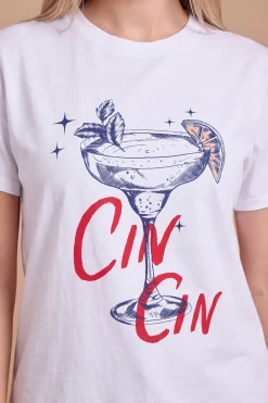 T-shirt Graphique Cocktail Cin Cin
