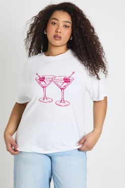T-shirt Graphique Cocktail Saint-Valentin Grande Taille
