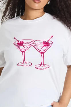 T-shirt Graphique Cocktail Saint-Valentin Grande Taille