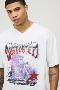 T-shirt Graphique Déformé Oversize