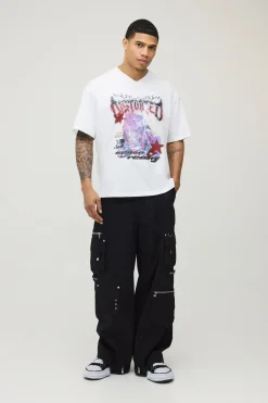 T-shirt Graphique Déformé Oversize